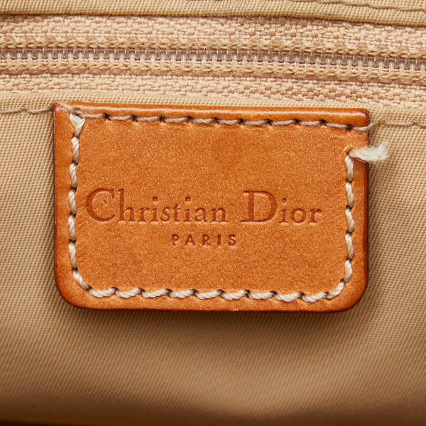 ディオール トロッター ハンドバッグ ベージュ ブラウン キャンバス レザー レディース Dior 【中古】