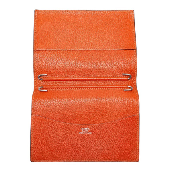 エルメス アジェンダ 手帳カバー ブラウン オレンジ レザー レディース HERMES 【中古】