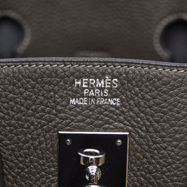 エルメス バーキン35 シルバー金具 ハンドバッグ トートバッグ グレー トゴ レディース HERMES 【中古】