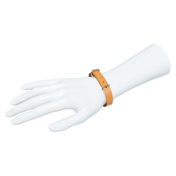 エルメス アピ2 ブレスレット シルバー ブラウン メタル レザー レディース HERMES 【中古】