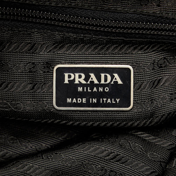 プラダ 三角ロゴプレート テスート リュック バックパック ブラック ナイロン レザー レディース PRADA 【中古】