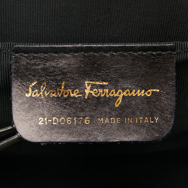 サルヴァトーレフェラガモ ガンチーニ ハンドバッグ 21-DO6176 ホワイト ラタン レディース Salvatore Ferragamo 【中古】