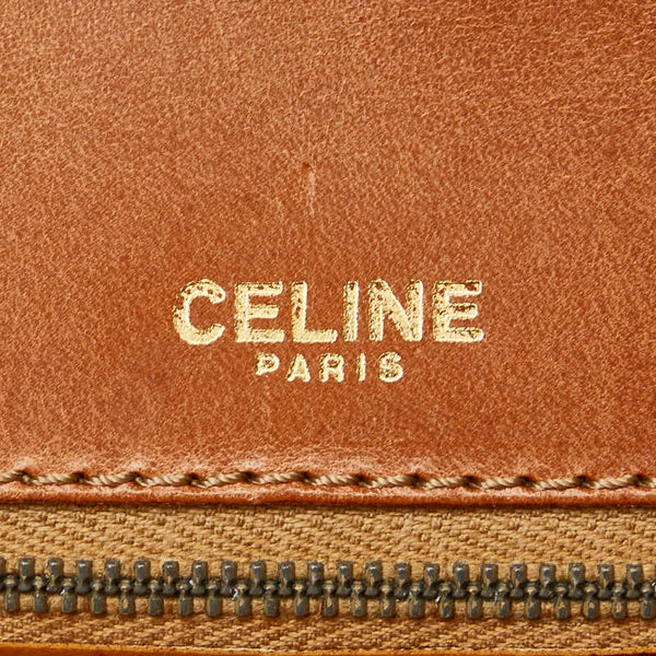 セリーヌ マカダム ハンドバッグ ブラウン PVC レザー レディース CELINE 【中古】