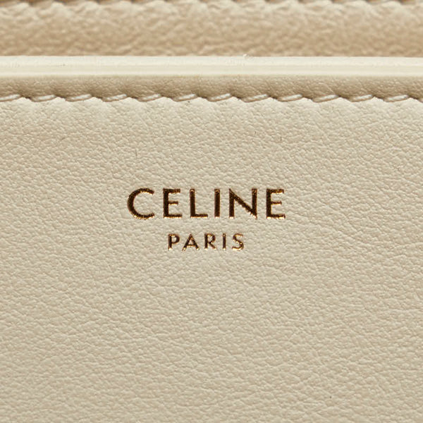 セリーヌ ミディアムタブゥ 斜め掛け ショルダーバッグ ホワイト レザー レディース CELINE 【中古】