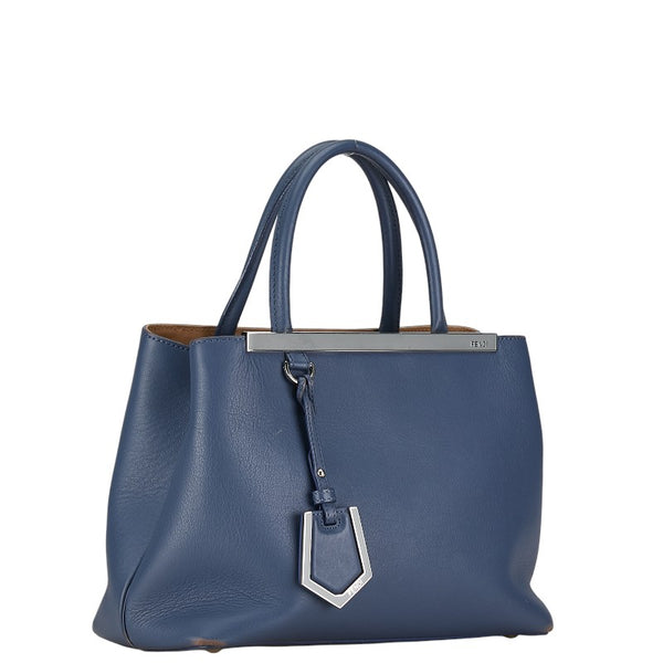 フェンディ プチトゥールジュール ハンドバッグ ショルダーバッグ 2WAY ブルー レザー レディース FENDI 【中古】
