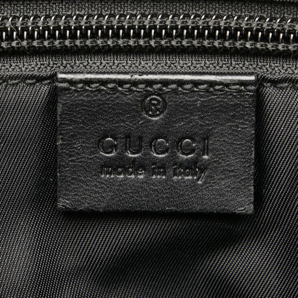 グッチ ロゴ 斜め掛け ショルダーバッグ 337074 ブラック キャンバス レザー レディース GUCCI 【中古】