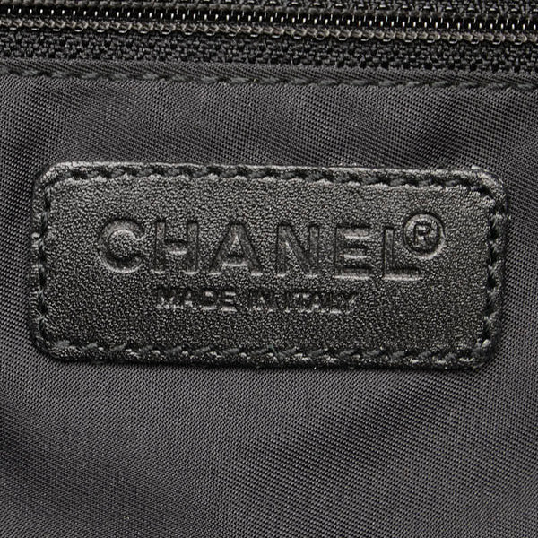 シャネル ニュートラベルライン ハンドバッグ ミニボストンバッグ ブラック キャンバス レザー レディース CHANEL 【中古】