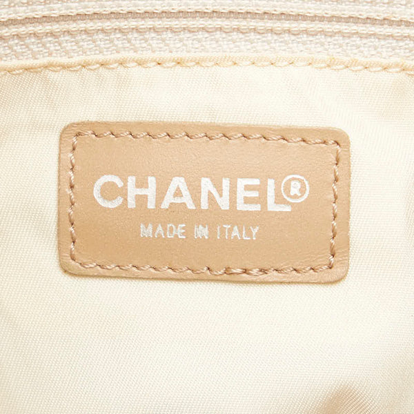 シャネル ニュートラベルラインGM トートバッグ ハンドバッグ ベージュ キャンバス レザー レディース CHANEL 【中古】