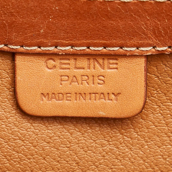 セリーヌ マカダム ハンドバッグ ショルダーバッグ 2WAY ブラウン PVC レザー レディース CELINE 【中古】