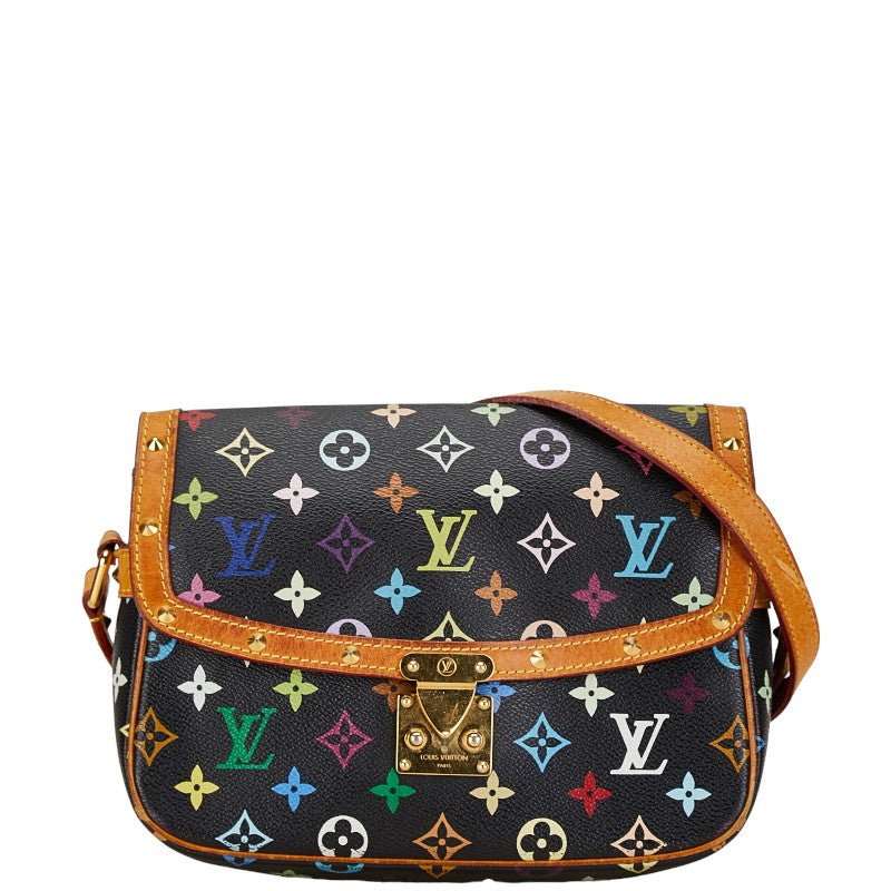 ルイ ヴィトン モノグラム マルチカラー ソローニュ ショルダーバッグ M92639 ブラック ブラウン PVC レザー レディース LOUIS VUITTON 【中古】