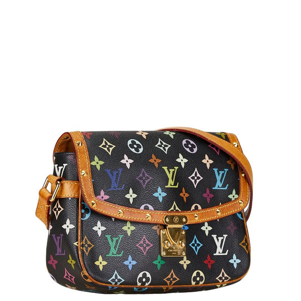 ルイ ヴィトン モノグラム マルチカラー ソローニュ ショルダーバッグ M92639 ブラック ブラウン PVC レザー レディース LOUIS VUITTON 【中古】