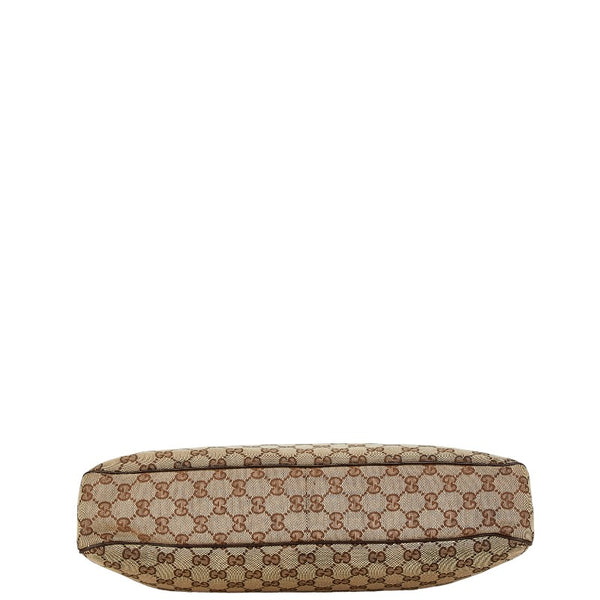 グッチ GGキャンバス トートバッグ 121023 ブラウン ベージュ キャンバス レザー レディース GUCCI 【中古】