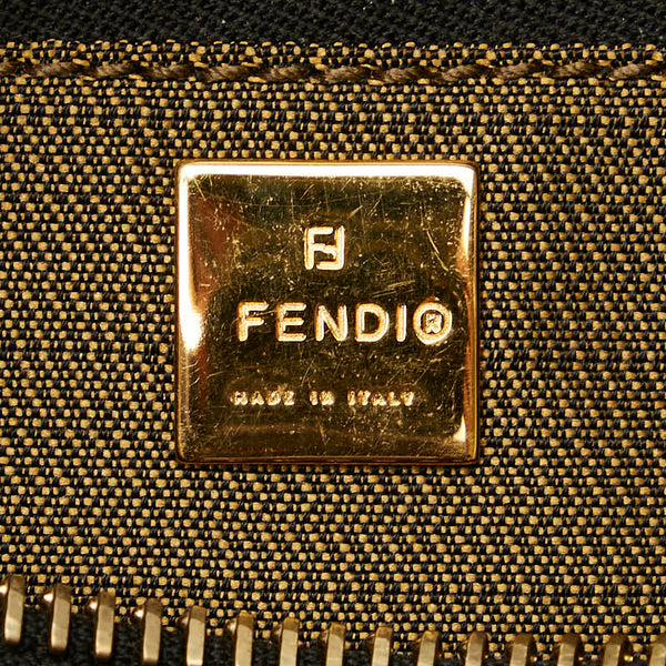 フェンディ ズッカ バニティバッグ ブラウン キャンバス レザー レディース FENDI 【中古】