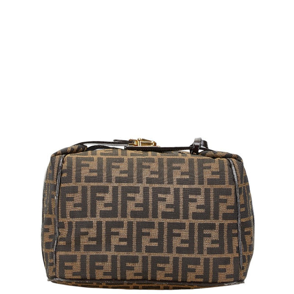 フェンディ ズッカ バニティバッグ ブラウン キャンバス レザー レディース FENDI 【中古】