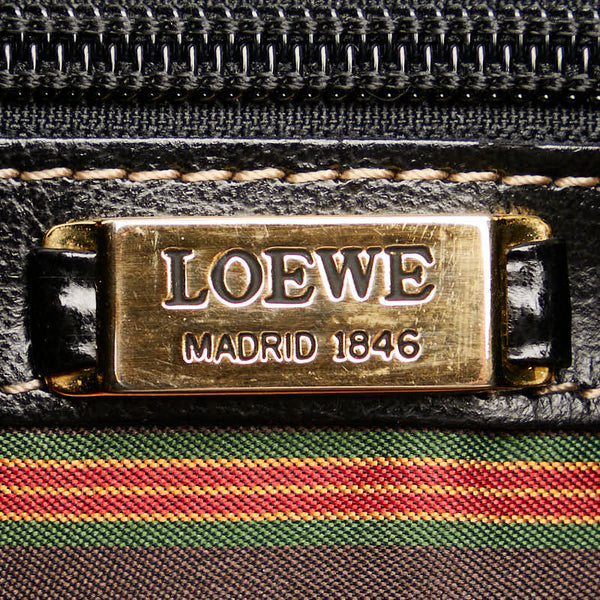 ロエベ ベラスケス ツイストハンドル ハンドバッグ ショルダーバッグ 2WAY ブラック ブラウン レザー レディース LOEWE 【中古】