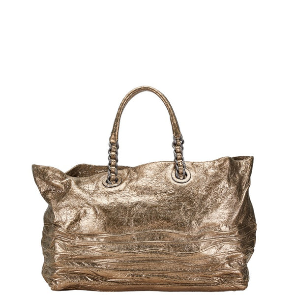 ボッテガヴェネタ トートバッグ ゴールド レザー レディース BOTTEGAVENETA 【中古】