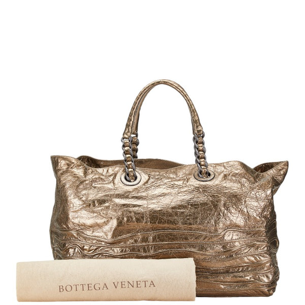 ボッテガヴェネタ トートバッグ ゴールド レザー レディース BOTTEGAVENETA 【中古】