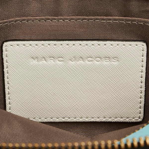 マークジェイコブス スナップショット ショルダーバッグ カメラバッグ ホワイト ライトブルー レザー レディース MARC JACOBS 【中古】