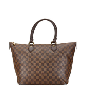 ルイ ヴィトン ダミエ サレヤMM ハンドバッグ トートバッグ N51182 ブラウン PVC レザー レディース LOUIS VUITTON 【中古】