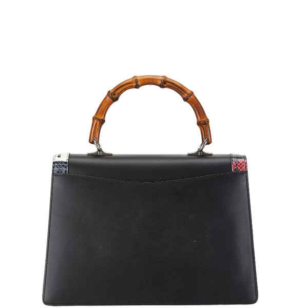 グッチ リリス コーラルスネーク バンブー ハンドバッグ ショルダーバッグ 2WAY 453750 ブラック レザー レディース GUCCI 【中古】