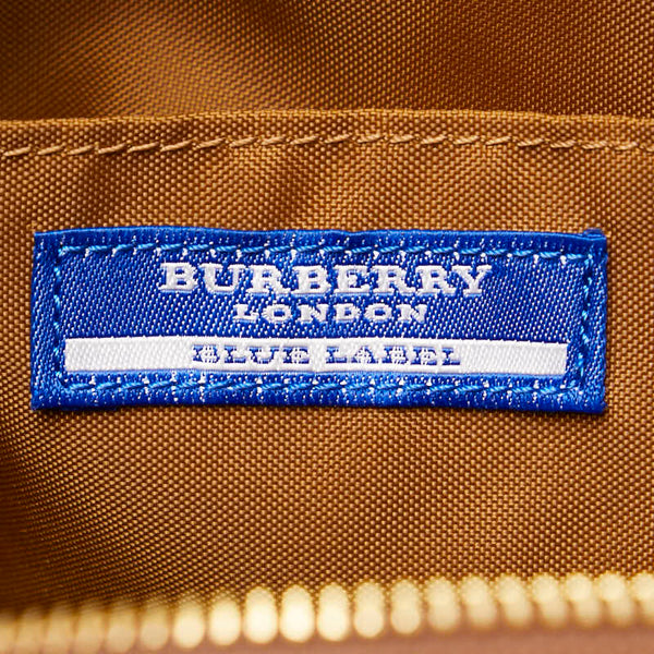 バーバリー チェック ハンドバッグ トートバッグ ベージュ キャンバス レザー レディース BURBERRY 【中古】