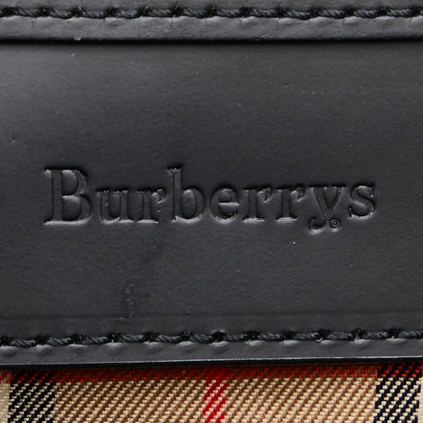 バーバリー ノバチェック シャドーホース ワンショルダーバッグ ハンドバッグ ブラック レザー レディース BURBERRY 【中古】