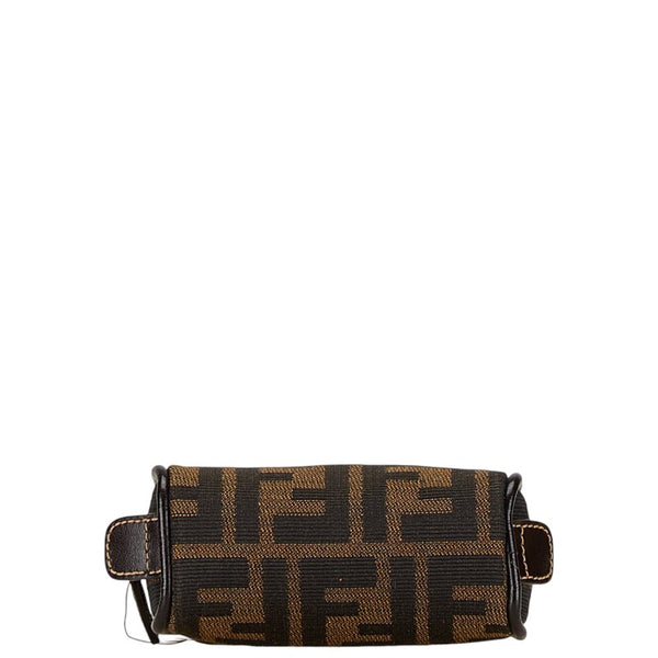 フェンディ ズッカ ポーチ 26577 ブラウン キャンバス レザー レディース FENDI 【中古】