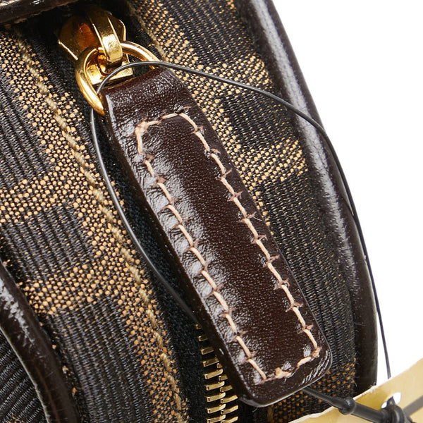 フェンディ ズッカ ポーチ 26577 ブラウン キャンバス レザー レディース FENDI 【中古】