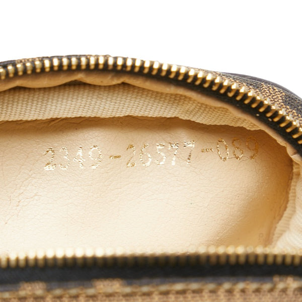 フェンディ ズッカ ポーチ 26577 ブラウン キャンバス レザー レディース FENDI 【中古】