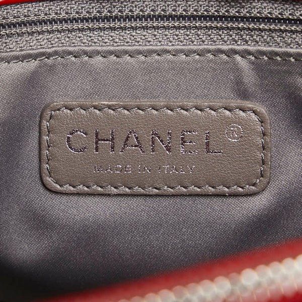 シャネル マトラッセ ココマーク チェーン トートバッグ ハンドバッグ レッド キャビアスキン レディース CHANEL 【中古】