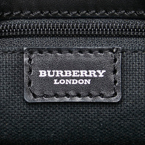 バーバリー ノバチェック ハンドバッグ ベージュ ブラック ナイロン レザー レディース BURBERRY 【中古】