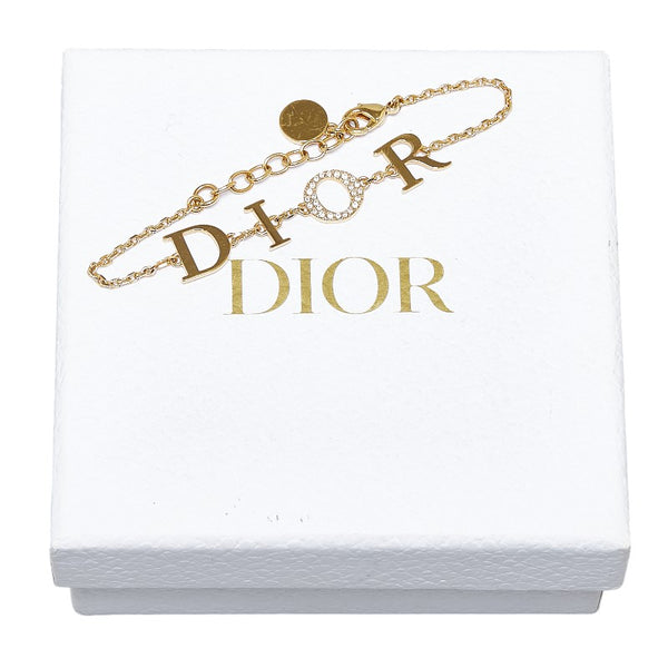 ディオール DIO(R)EVOLUTION ラインストーン チェーン ブレスレット メッキ レディース Dior 【中古】