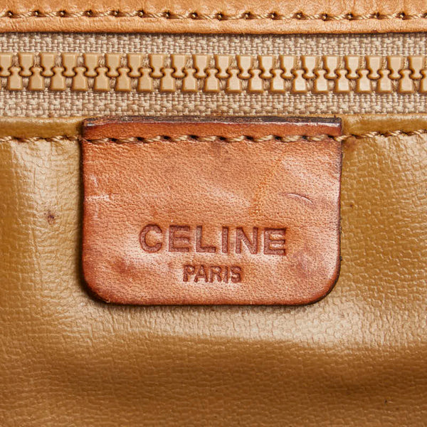 セリーヌ マカダム ショルダーバッグ ブラウン PVC レザー レディース CELINE 【中古】