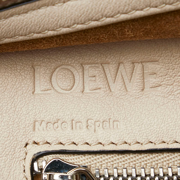 ロエベ アナグラム アマソナ23 ハンドバッグ ベージュ レザー レディース LOEWE 【中古】