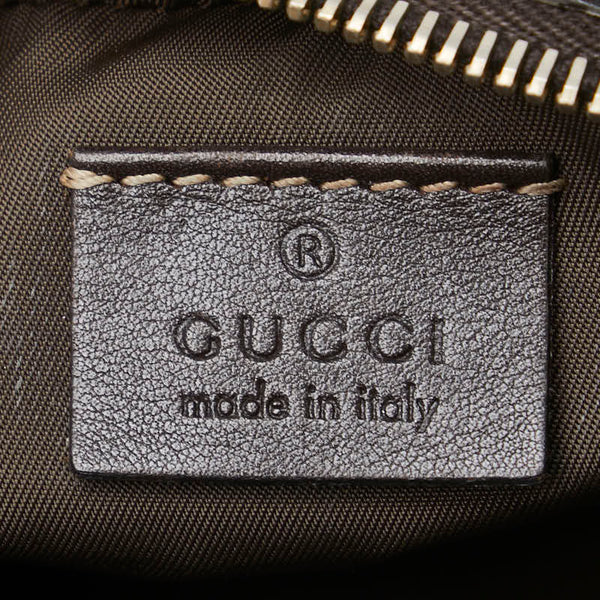 グッチ GGキャンバス バンブー ポーチ 246174 ベージュ ブラウン キャンバス レザー レディース GUCCI 【中古】