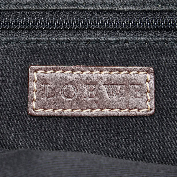 ロエベ アナグラム ハンドバッグ トートバッグ ブルー ブラウン キャンバス レザー レディース LOEWE 【中古】