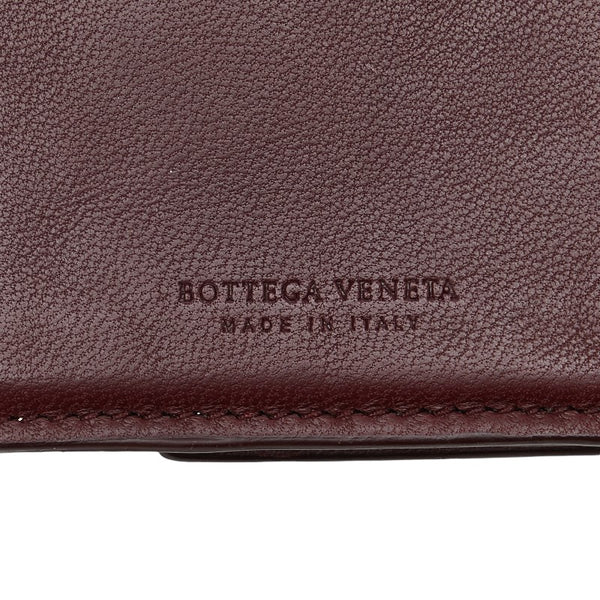 ボッテガヴェネタ イントレチャート 長財布 ボルドー ワインレッド レザー レディース BOTTEGAVENETA 【中古】