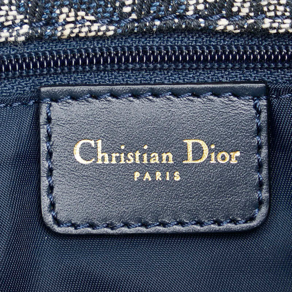 ディオール トロッター ハンドバッグ トートバッグ ネイビー ベージュ キャンバス レザー レディース Dior 【中古】