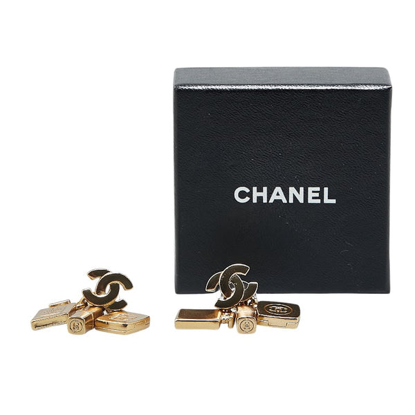 シャネル ココマーク 香水 リップ ファンデーション スイング コスメ モチーフ ピアス ゴールド メッキ レディース CHANEL 【中古】