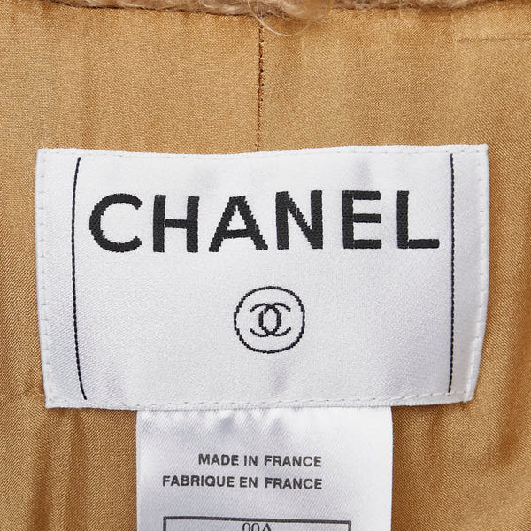 シャネル ココマーク ロングコート サイズ:40 ブラウン シルク ウール ナイロン レディース CHANEL 【中古】