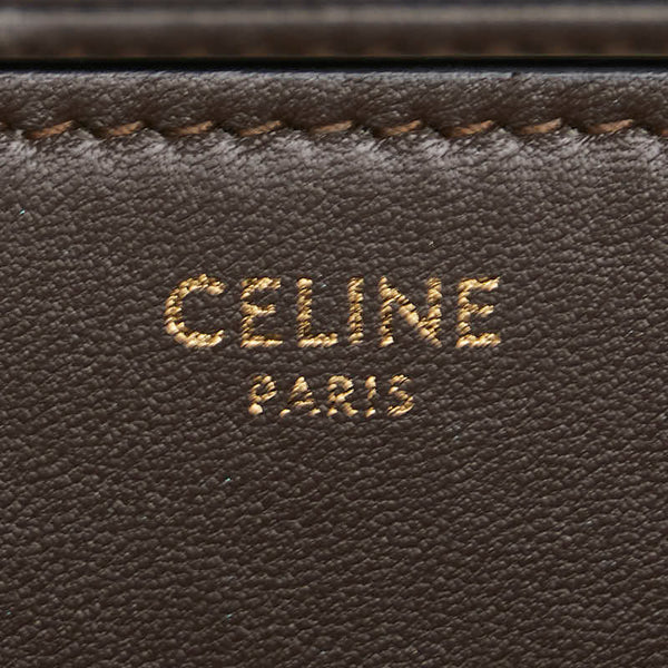 セリーヌ クラシックボックス 斜め掛け ショルダーバッグ 14056 アイボリー ホワイト グレー リザード レディース CELINE 【中古】