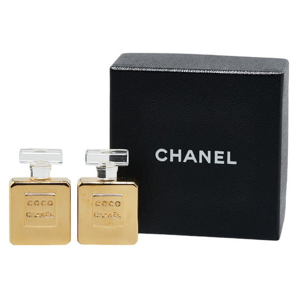 シャネル 香水ボトル ロゴ イヤリング ゴールド メッキ レディース CHANEL 【中古】