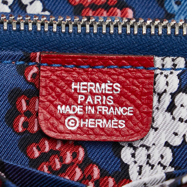 エルメス アザップロング ラウンドファスナー 長財布 レッド ヴォーエプソン レディース HERMES 【中古】