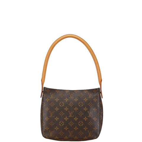 ルイ ヴィトン モノグラム ルーピングMM ショルダーバッグ ハンドバッグ M51146 ブラウン PVC レザー レディース LOUIS VUITTON 【中古】