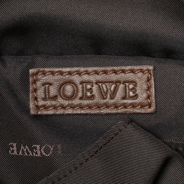 ロエベ アナグラム ナッパアイレ ハンドバッグ ブラウン レザー レディース LOEWE 【中古】