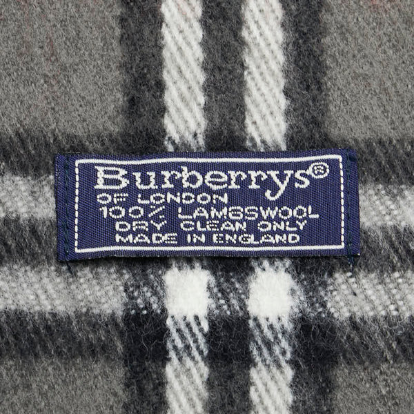 バーバリー ノバチェック マフラー グレー ブラック ウール レディース BURBERRY 【中古】