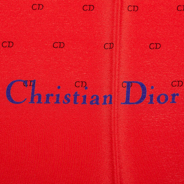 ディオール CDロゴ スカーフ レッド ブルー シルク レディース Dior 【中古】