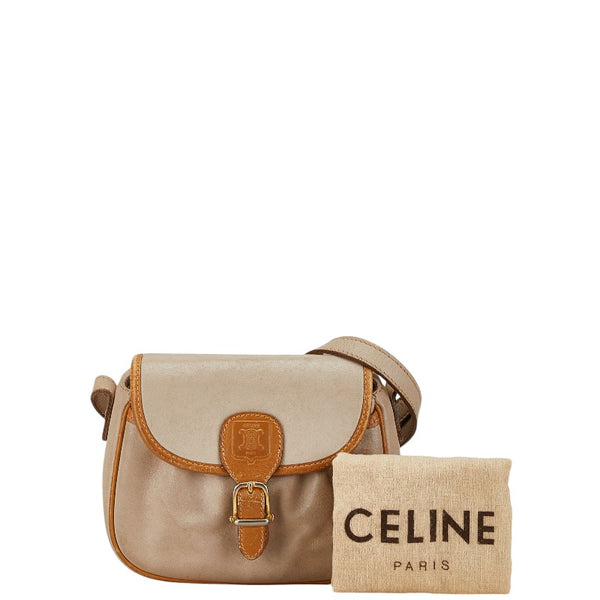 セリーヌ 斜め掛け ショルダーバッグ ベージュ レザー レディース CELINE 【中古】