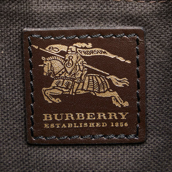 バーバリー ノバチェック ワンショルダーバッグ ベージュ ブラック PVC レザー レディース BURBERRY 【中古】