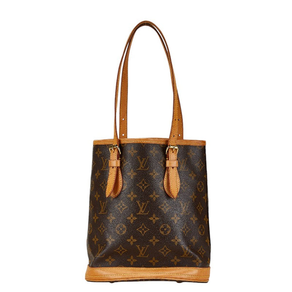 ルイ ヴィトン モノグラム プチ バケットPM トートバッグ ショルダーバッグ M42238 ブラウン PVC レザー レディース LOUIS VUITTON 【中古】